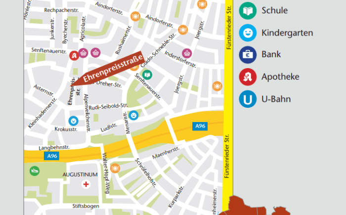 München-Kleinhadern, Ehrenpreisstraße - Lageplan