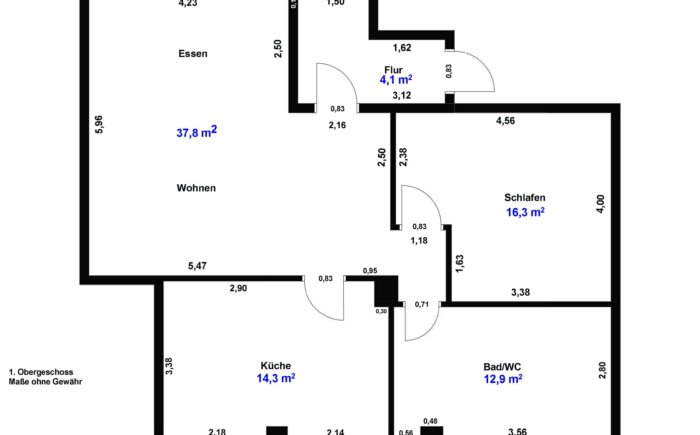 GR RRA10 - Etage 1 - bemaßt